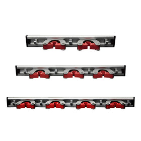 Indoor Household Mop and Broom Holder Aluminum Wall Mounted Tools Organizer Holder 3 Holders 4 Hooks