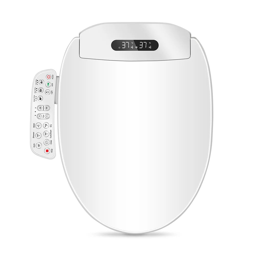 Modern Intelligent Elongated Electric Bidet Toilet Seat Remote Control Warm Water Rinse Seat Heating Smart Electronic Bidets