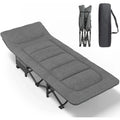 Aluminium Frame Camping Bed Easy-Carrying Foldable Metal Cot for Outdoor Hiking Bedroom Hospital Hotel Use-Oxford Fabric