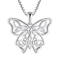 LULUFOCUS Wholesale Factory 925 Sterling Silver Pendant Jewelry Women Animal Custom Butterfly Pendant Necklace