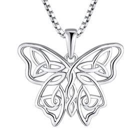 LULUFOCUS Wholesale Factory 925 Sterling Silver Pendant Jewelry Women Animal Custom Butterfly Pendant Necklace