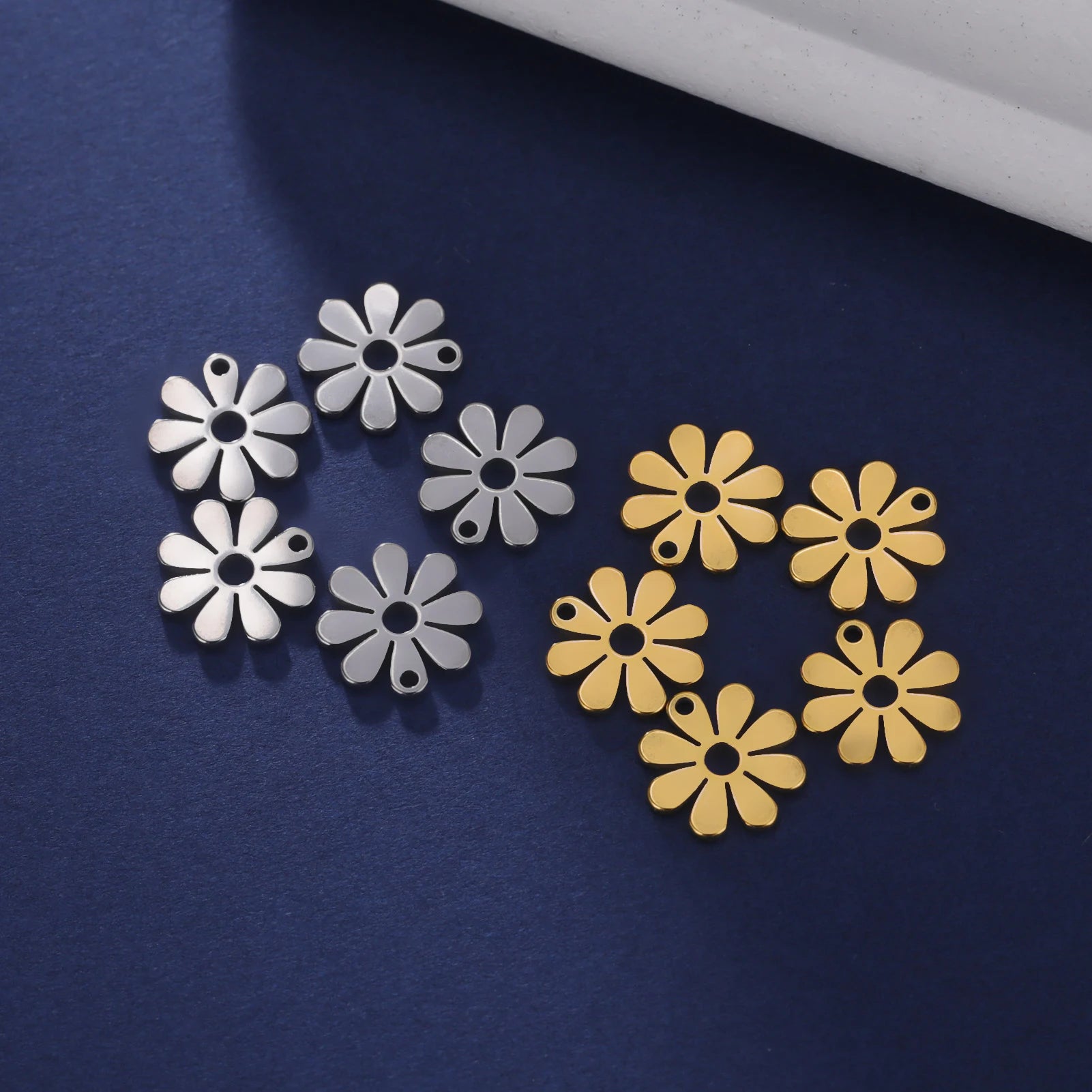 Flower Charms Stainless Steel Charm for Jewelry Making Tiny Minimal Small Pendant DIY Necklace Bracelet Gifts