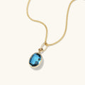 LOZRUNVE 925 Sterling Silver Fashion Jewelry Luxury Solitaire Oval Stone Chain Necklace for Women