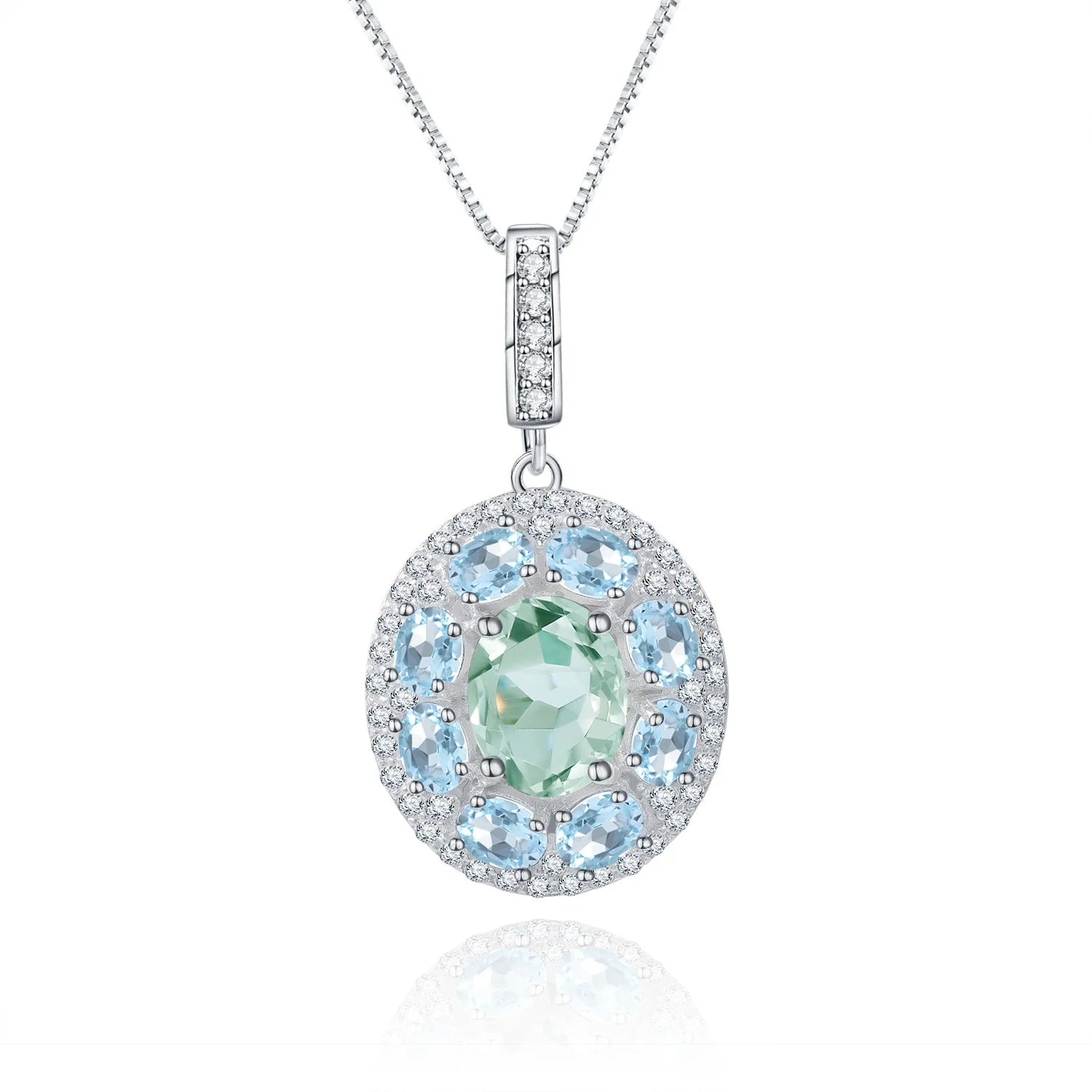 W0759P Abiding Shield Tarnish Free Value 925 Silver Prasiolite Green Amethyst Gemstone Pendant Wholesale