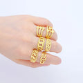 Jxx Wholesale Minimalist Dubai Women's Round Rings Simple Gold Plated Brass Jewelry Trendy Style