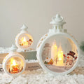 Christmas Decorations Led Candle Lights Round Christmas Hanging Lights Portable Vintage Window Ornaments