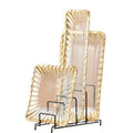 Wholesale Creative Gold Foil Irregular Glass Plate Tray Set for Party Dessert Salad Dried Fruit Snack Fruit Glass Dessert Tray