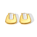 New Arrival Titanium Steel PVD Plated Hollow U Shape Hoop Earrings Geometric Pattern Waterproof for Women Trendy Stainless Steel