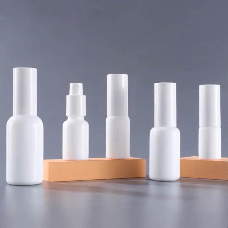 Customized logo Printing 30ml 50ml 100ml White-porcelain Lotion Serum Glass Storage Container Hair Oil Care Spray Bottle