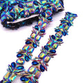 Handmade Resin Stone Banding Iridescent Rhinestone Trimming Gel Back Hot Fix Decoration for Customized Garments Shoes Bags