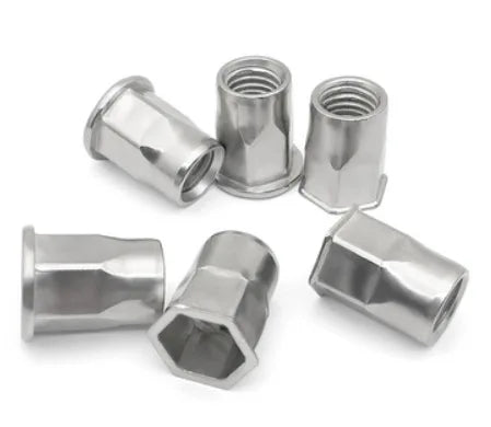304 Stainless Steel Internal and External Hexagonal Blind Rivet Nuts Flat Head Small Countersunk Head Half Hexagonal Rivet Nut