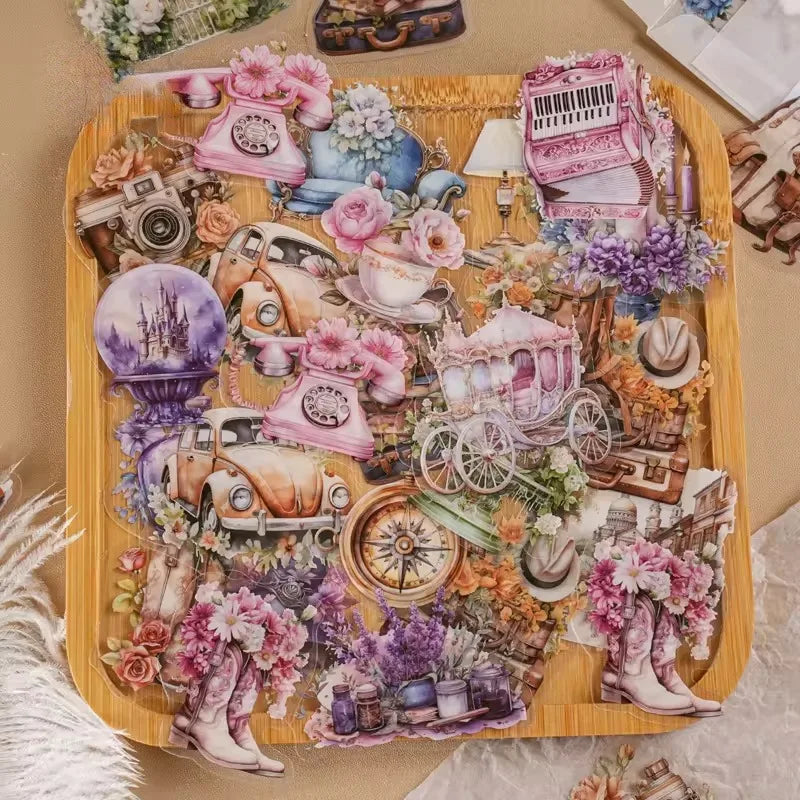 30pcs/pack Sticker Packs Time's Retro Series Retro Theme DIY Handbook Decoration Stickers