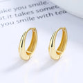Fashion Minimalist Jewelry 925 Sterling Silver Earring U Shape Water Drop Shape Gold Plated Hoop Earrings for Women