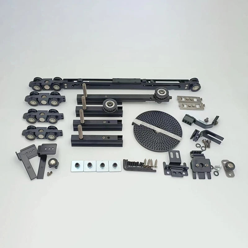 Soft Closing Aluminum Alloy Modern Telescopic Sliding Door System Upper Capacity 100kg Apartment Hardware