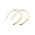 Wish Jewelry Creative Simple U Shape High Polished Gold Plated Fish Line Shape 925 Sterling Silver Earrings for Women Girls