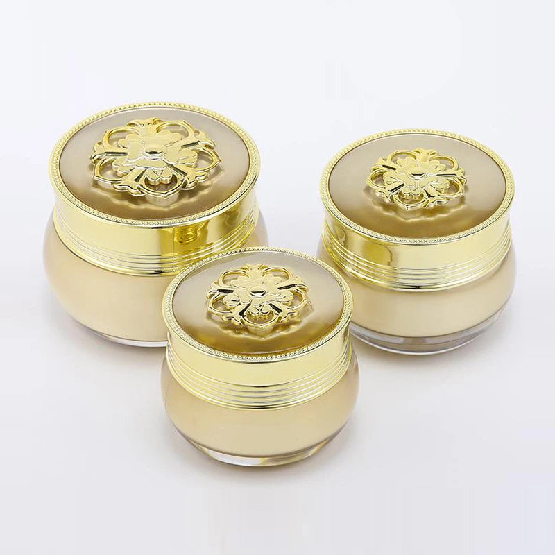 Wholesale Sengmi E918 10g/15g/20g/30gml Gold Cosmetic Facial Cream Pot Packaging Acrylic Small Plastic Jars Container Custom