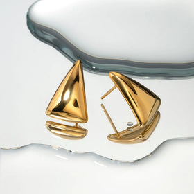 Fashion Triangle Stud Earrings Stainless Steel Wholesale High Polishing Earrings for Girls