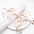 Handmade Vintage Napkin Holder With Beaded Wood Napkin Rings Tassels for Wedding Parties Farmhouse Table Decoration