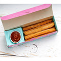 Custom Size Food Grade Bio Degradable Disposable Paper Packaging Hot Churros Box Take Away Churro Boxes