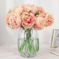 Wholesale Artificial Silk+Plastic 5 Heads Peony Flower Bouquet-High Simulation Realistic Gift for Mother's Christmas New Year