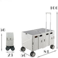 2023 New 140L Large Capacity Universal Wheels with Brakes Foldable Climbing Camping Spliced Folding Campervan Trolley Carts