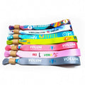 Custom Design Smooth Sublimation Satin Polyester Wristbands With Eco Friendly Bamboo Closure
