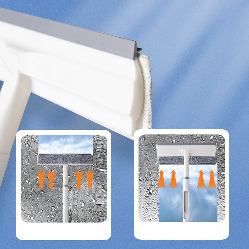 Hot Sale Multifunctional Double-sided Window Cleaner Spray Brush Multi-purpose Hand-Held Long Handle Window Wipe