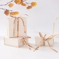 Custom logo Cardboard Jewellery Box with Foam Insert Beige Eco Friendly Recycled Bow Ribbon Jewelry Gift Packaging Box