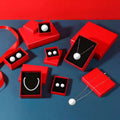 New Product Ideas 2023 Red Festival Wedding Gift Bracelet Earrings Box Custom Logo Size Design Commemorative Gift Jewelry Box