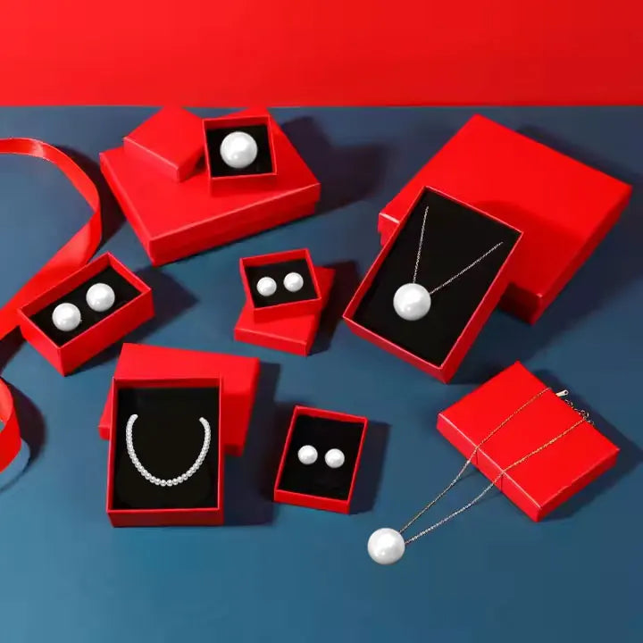 New Product Ideas 2023 Red Festival Wedding Gift Bracelet Earrings Box Custom Logo Size Design Commemorative Gift Jewelry Box