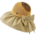 Knot Empty Top Hat With Black Glue Coating Efficient Sunscreen Fisherman Hat Cool Wide Brimmed Women's Big Eave Bow Outdoor NR