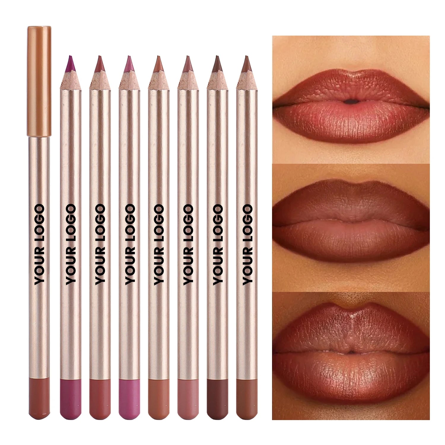12 Shades Lip Pencil Custom Logo With Sharpener Longwear Pigmented Creamy Lip Liner Vegan Makeup