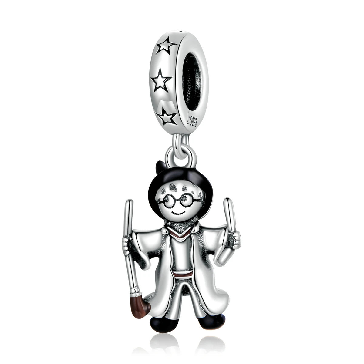 NEW 925 Sterling Silver Magic Boy Pendant Fit for DIY Making Bracelet or Bangle Funny Boy Charms Fine Jewelry Gift SCC2082