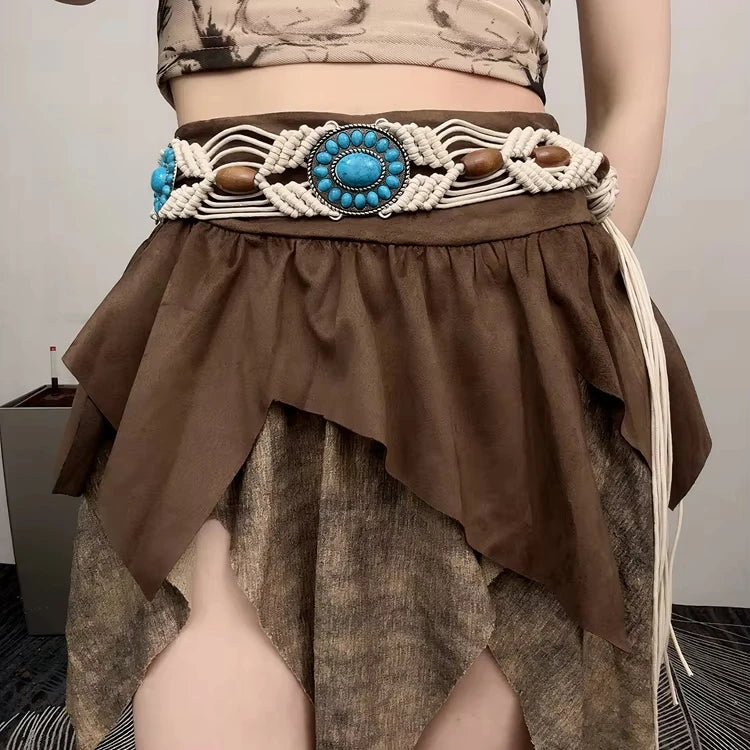 Handmade Woven Tassel Belt for Women Simple and Casual Bohemian Belts
