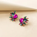 Fashion Diamond Glass Geometric Stud Earrings Color Crystal Rhinestone Water Drop Earrings 2023