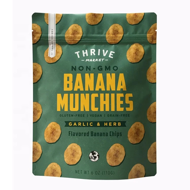 Heat Seal Food Grade Flexible Mylar Foil Packaging Bags Recycle Doypack Resealable Matte Stand up Pouch Chips Packaging