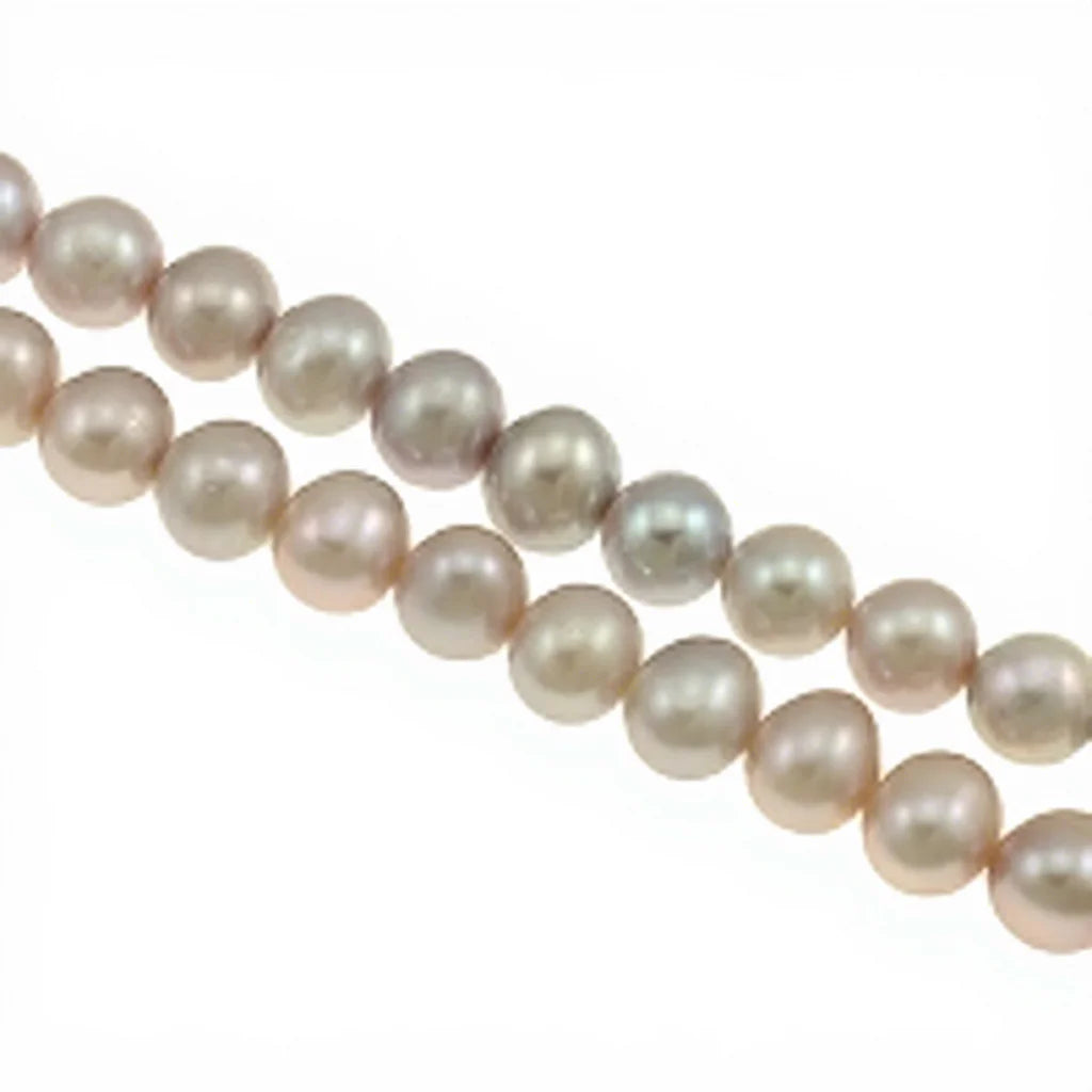 Layered Unisex Necklaces Freshwater Pearl Bead Necklace Brass Slide Clasp Potato Natural 3-strand Grade 5-6mm 17 Inch
