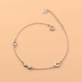 Fashion 925 Sterling Silver Small Cubic Zirconia Bow Knot Shape Hand Charm Bracelets Jewelry for Women