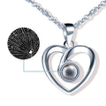 100 Languages love You Projection Pendant Necklace 925 Silver Heart Necklace for Women