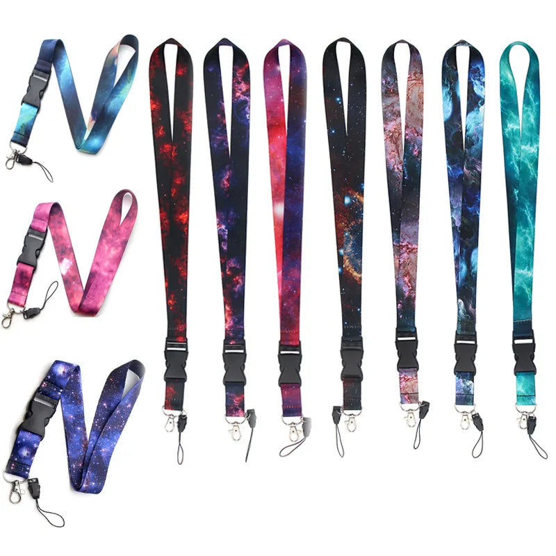 Wholesale Factory Direct Mixed Styles Dark Sky 2.5cm Sublimation Safety Polyester Neck Strap Lanyards With Phone Rope