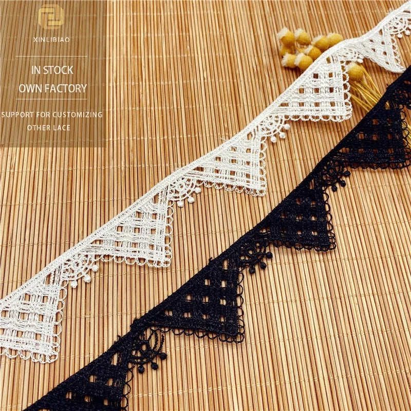 Chantilly French Embroidery Flower Lace Trim Whit Bridal Border Lace Polyester Sewing Guipure Lace Trim