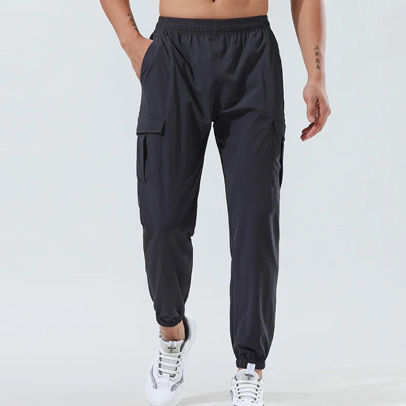 M-3XL Cool Dry Sport Track Cargo Men Sweatpants Joggers Pants  Black Mens Gym Pants