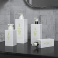 Stock Subpackage 300ml 500ml square Electroplating Skin Care 900ml White Press Body Lotion Bottle