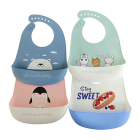 Waterproof Silicone Baby Bib With With Food Catcher Baby Silicone Bibs Wholesale Feeding Supplies