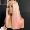 13*4 HD Pink Colored Lace Front Wig Green Short Straight Bob Human Hair Wigs 613 Blonde Platinum Transparent Laceal Frontal Wig