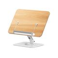 Folding Steel Book Clip Page Holder Height Adjustable 360 Spinning Wooden Book Holder Stand for Reading Study Table