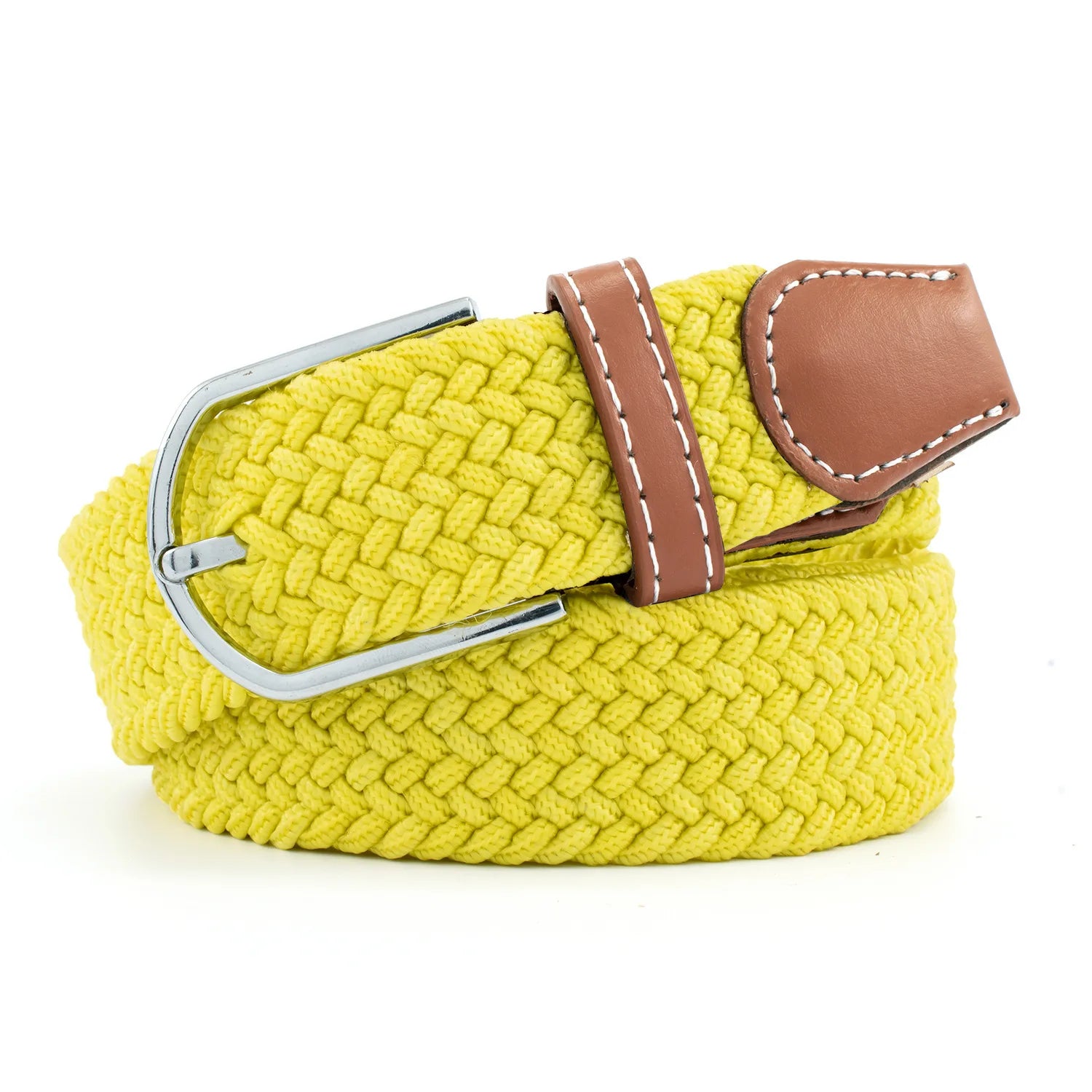 Men's Multicolor Fashion Sport Fabric Belts RTS Stretch Woven Braided Golf Belts with Alloy Buckle