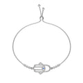 Dylam Non Tarnish New Arrival S925 Sliver Hollow Hamsa Hand Bracelet Cubic Zircon Diamond Tennis Charms Bracelets Women Jewelry