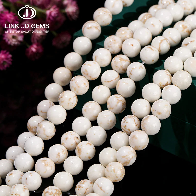 Wholesale 6/8/10mm Natural Magnesite Stone Beads Round Loose Beads for Jewelry Making DIY Bracelet Necklace Strand