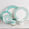 Hot Sale Royal Arabic Dinner Set Fine Porcelain Mosaic Decal Bone China Dinner Plate Set for Home Restaurant